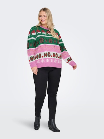 ONLY Carmakoma Trui 'HOHO' in Roze