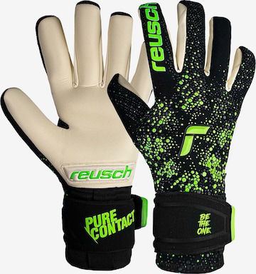 REUSCH Athletic Gloves 'Pure Contact Gold' in Black: front
