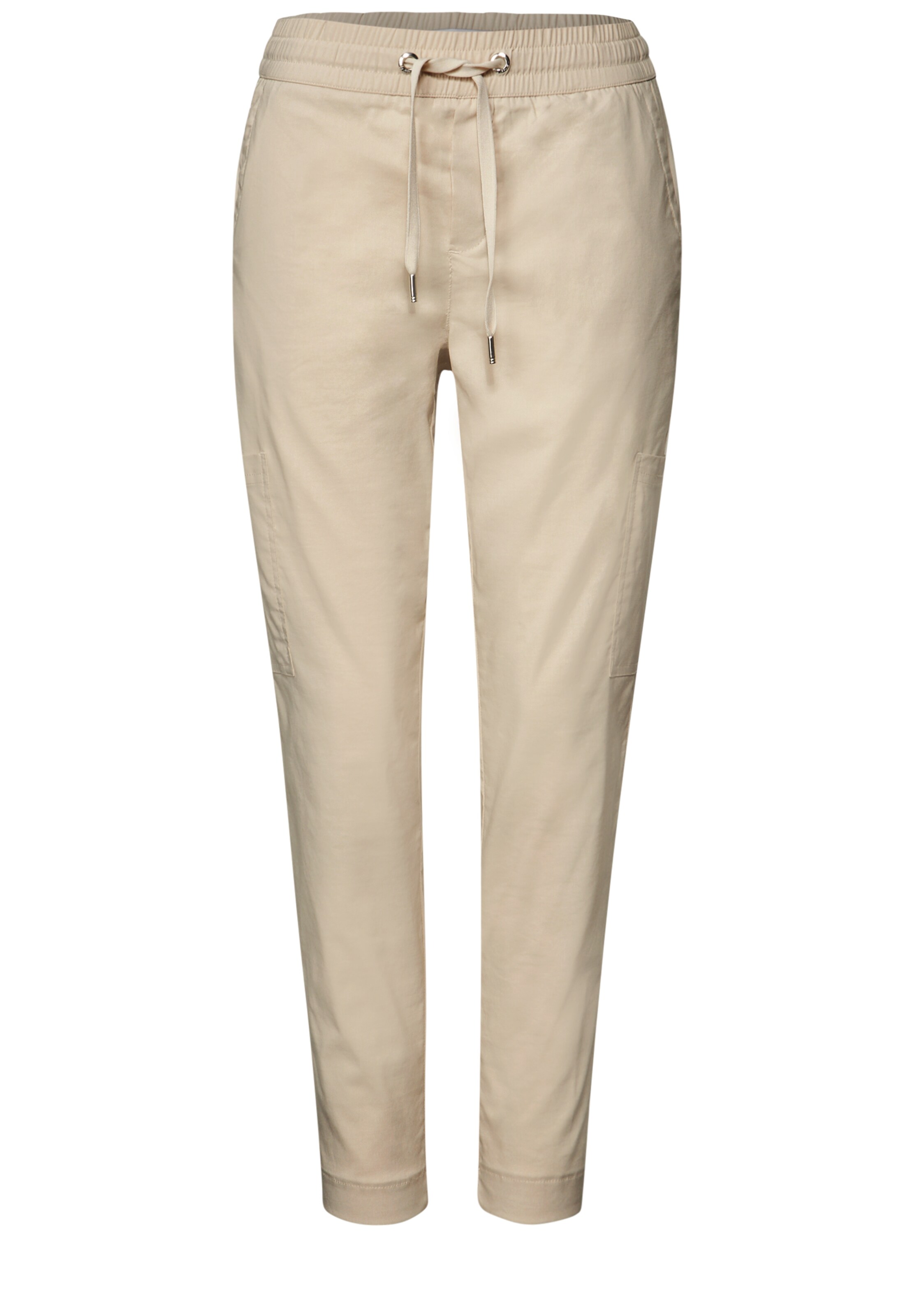 STREET ONE Slimfit Broek in Beige: voorkant