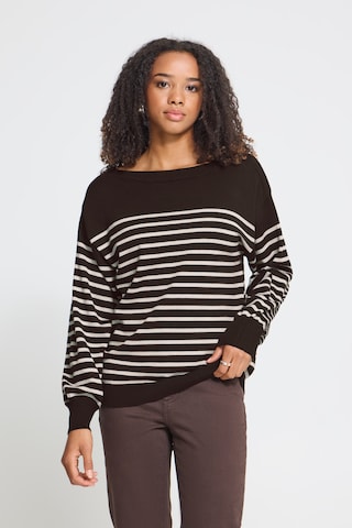 ICHI Trui in Beige: voorkant