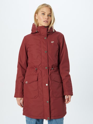 Ragwear Between-seasons parka 'RELOVED REMAKE' in Red: front