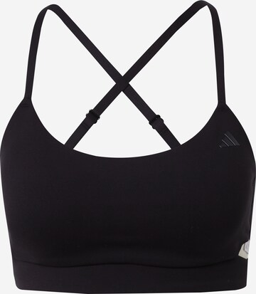 ADIDAS PERFORMANCE Sports bra 'Studio Light-Support Longline' in Black: front