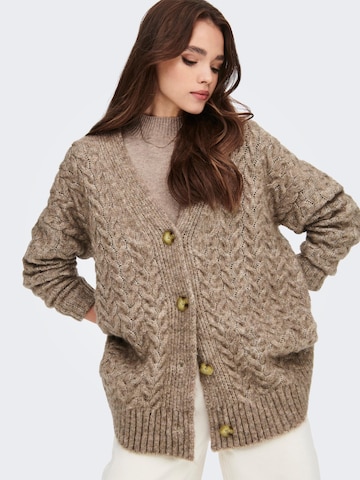 ONLY Knit Cardigan 'Trudy' in Brown