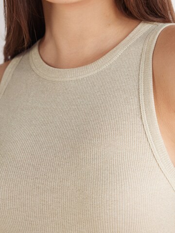 INTIMISSIMI Tank Tops Ribbed Lamé in Beige