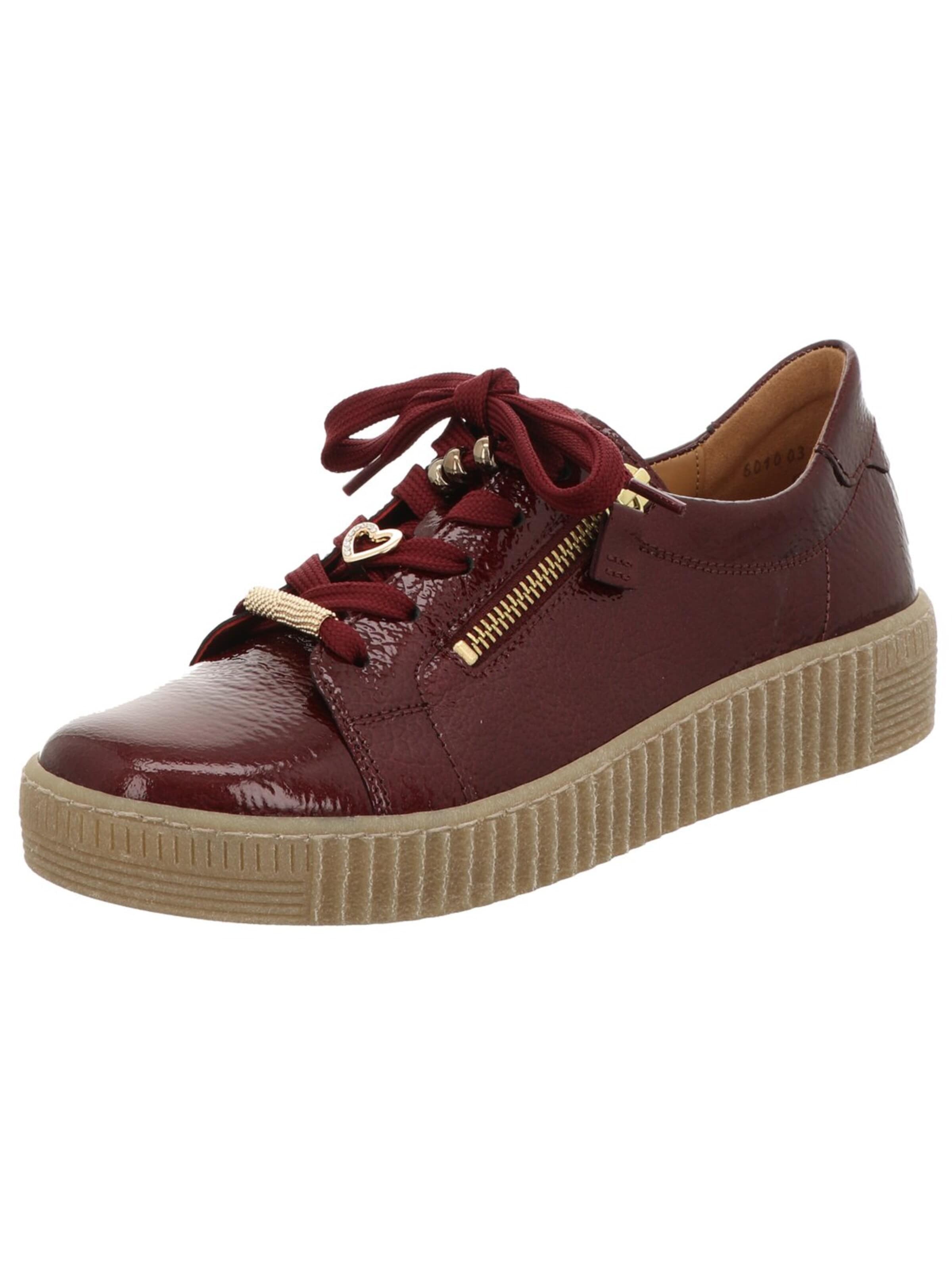 GABOR Låg sneaker 'Sneaker Low Damen 6010.03.005 Lackleder in bordeaux' i röd: framsida
