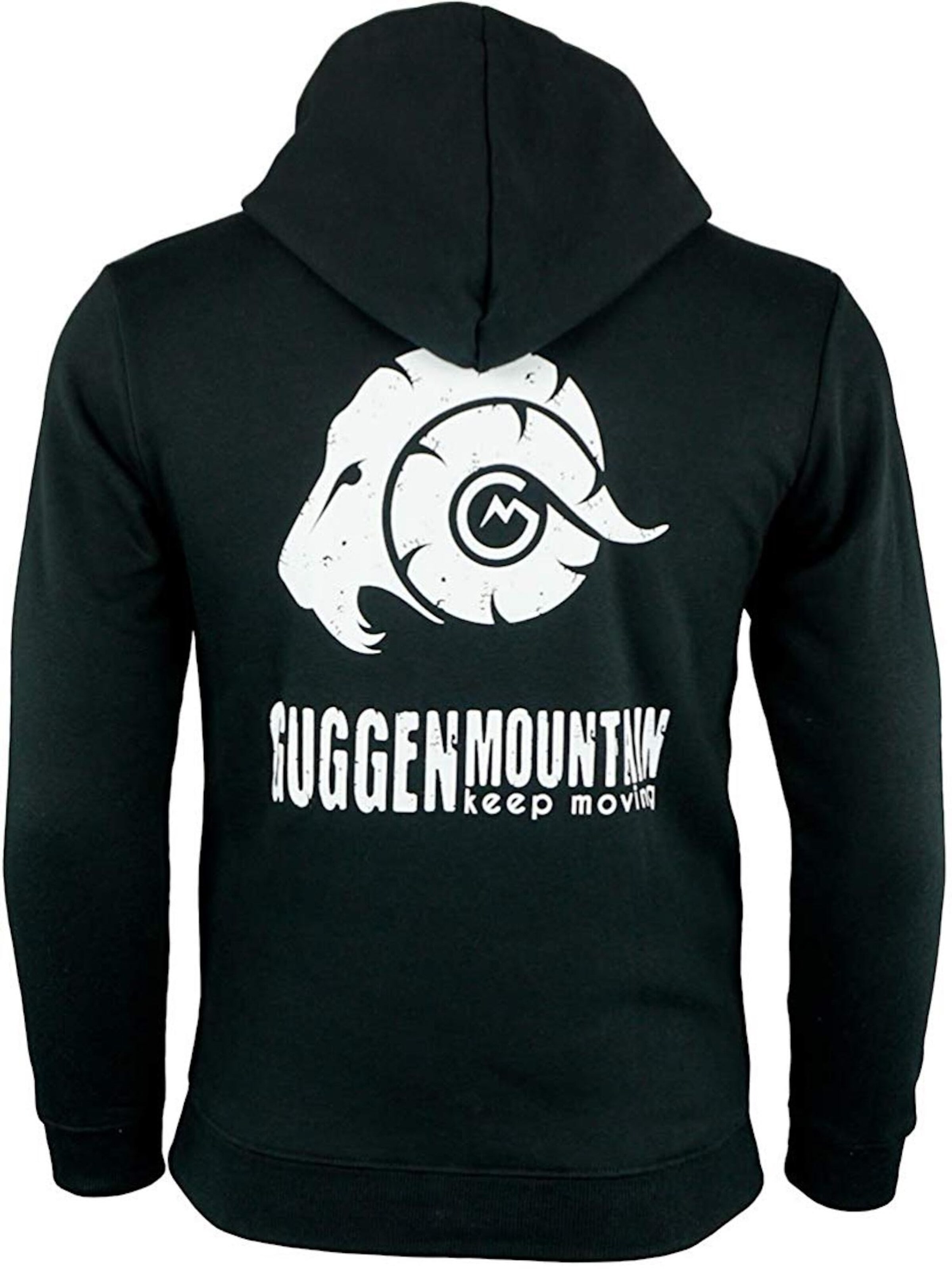 Guggen Mountain Sweatshirt 'Kapuzenpullover H02 Fleece Hoodie' in Zwart: voorkant