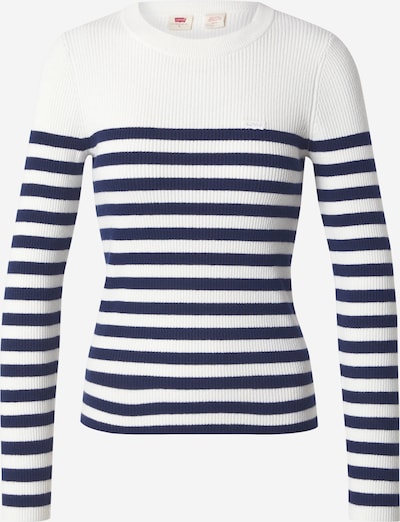 LEVI'S ® Neulepaita 'Crewneck Rib Sweater' värissä musta / valkoinen, Tuotenäkymä
