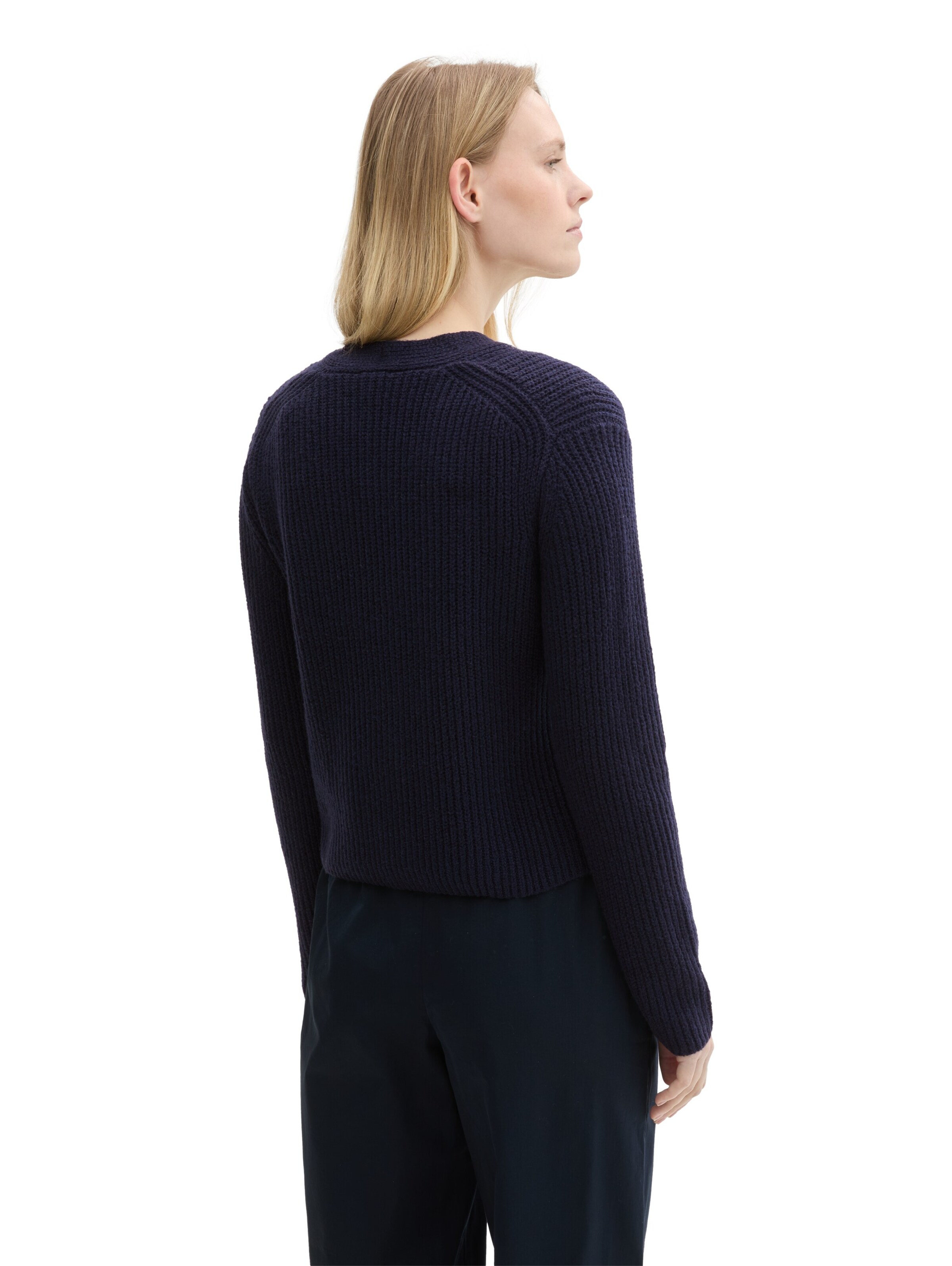 TOM TAILOR Πλεκτή ζακέτα σε μπλε