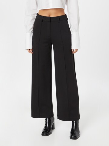 ICHI Wide leg Pantalon 'KATE' in Zwart: voorkant