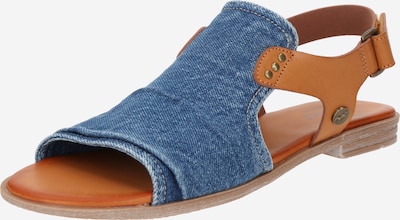 MUSTANG Sandal i blå denim / brun, Produktvy