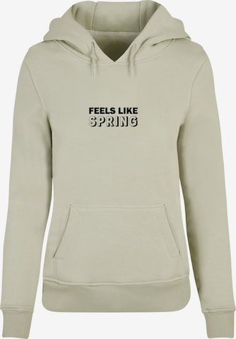 Merchcode Sweatshirt 'Spring - Feels like' in Groen: voorkant