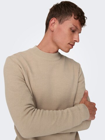 Only & Sons Pullover 'PANTER' in Beige