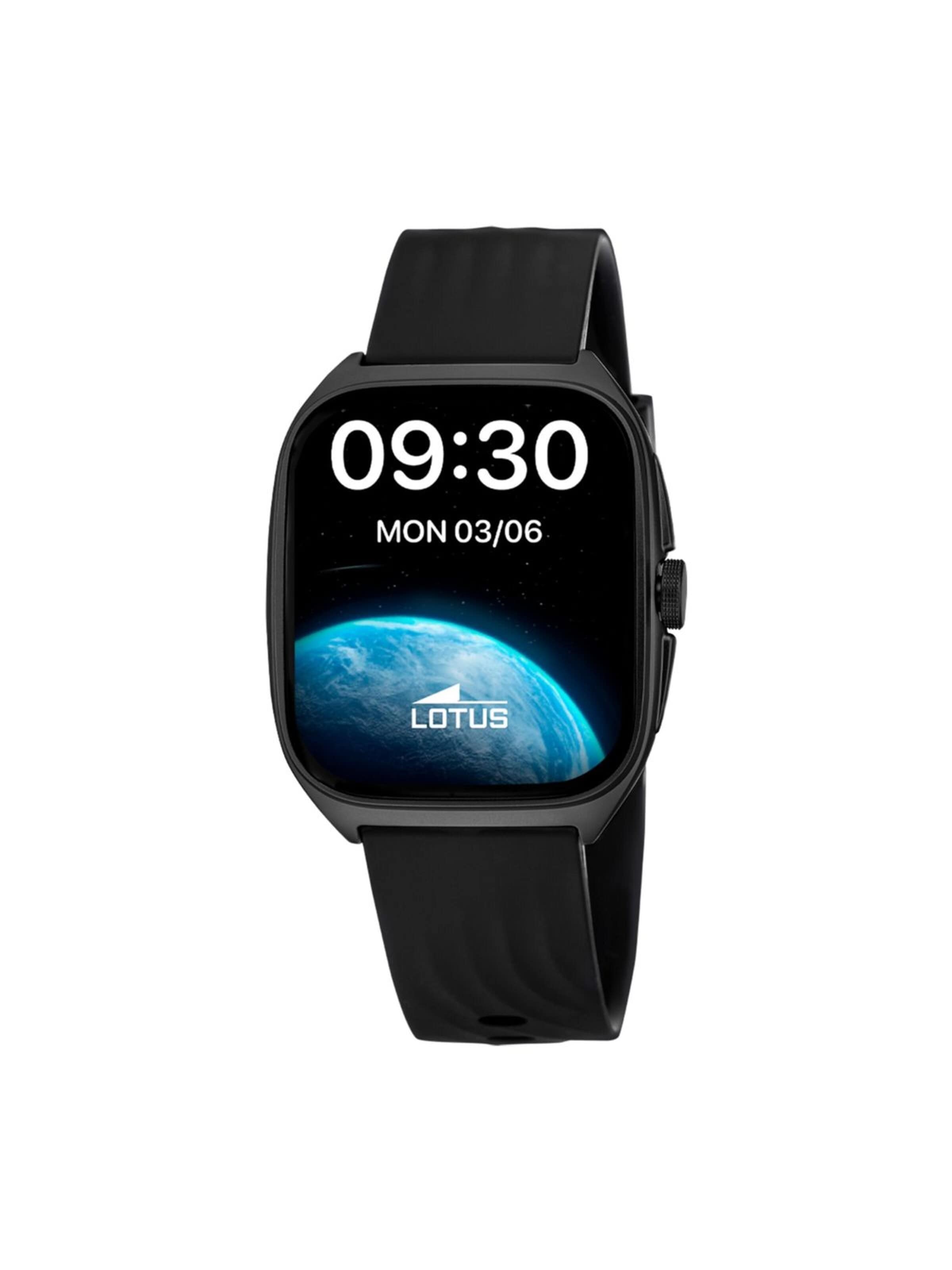 Montre digitale Lotus en noir : devant