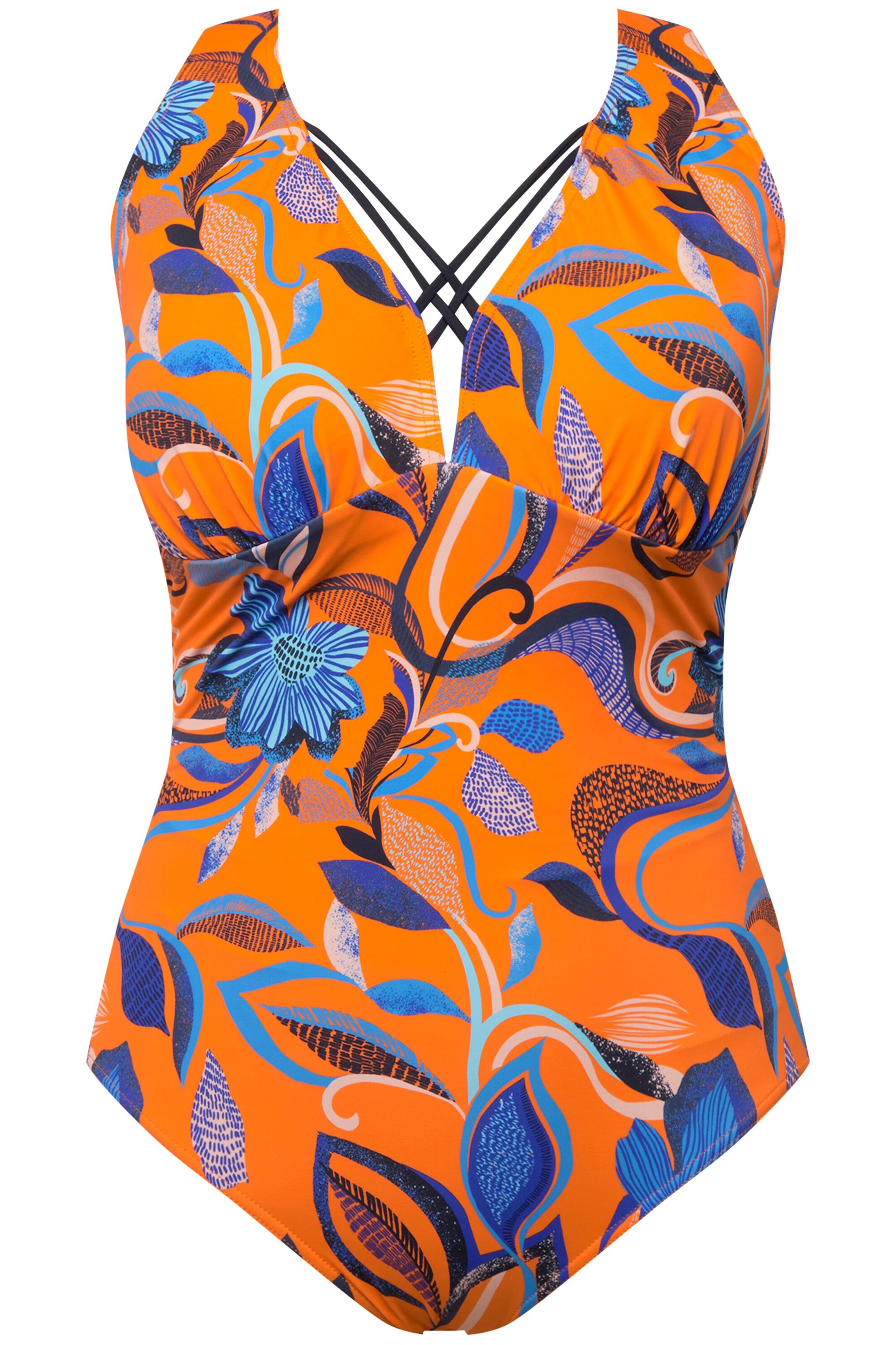 Maillot de bain Ulla Popken en orange : devant