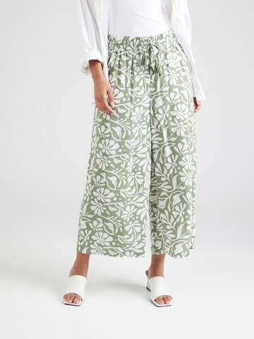 Wide Leg Pantalon Sublevel en vert : devant