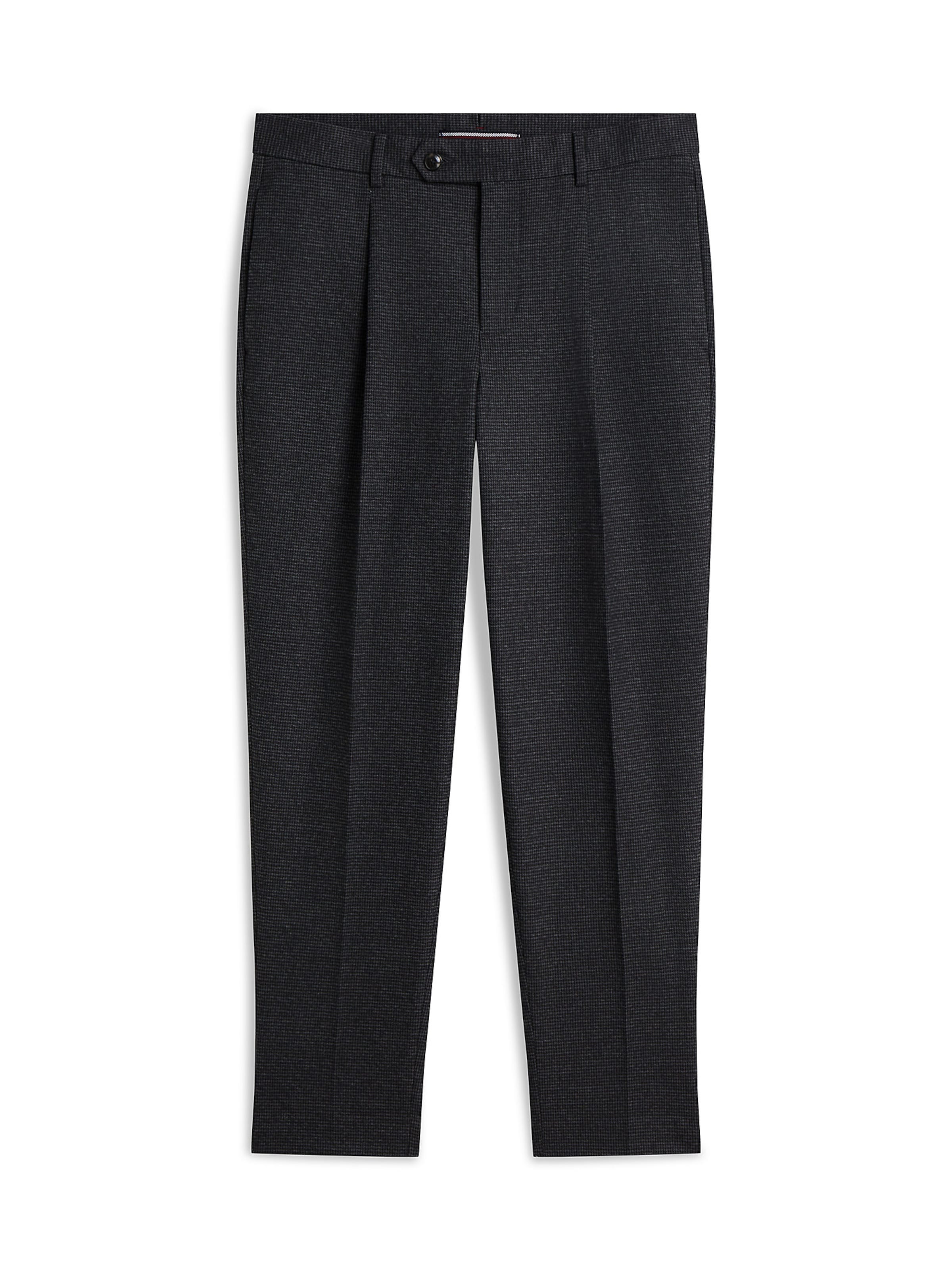 TOMMY HILFIGER Tapered Pleat-front trousers 'New York Label' in Grey: front