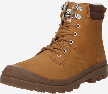 Palladium Lace-Up Boots in Brown: front