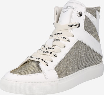 Zadig & Voltaire Sneakers hoog in Zilver: voorkant