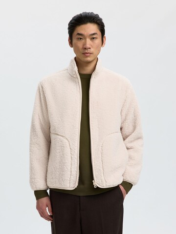 SELECTED Fleecejakke i beige: forside