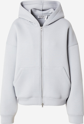 WEEKDAY - Sudadera con cremallera 'Scarlet' en gris: frente