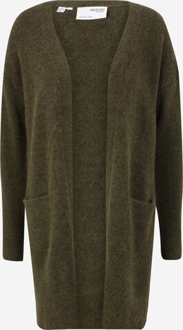 Selected Femme Tall Knit cardigan 'LULU' in Green: front
