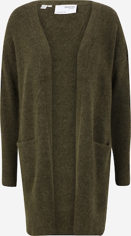 Cardigan 'LULU' Selected Femme Tall en vert : devant