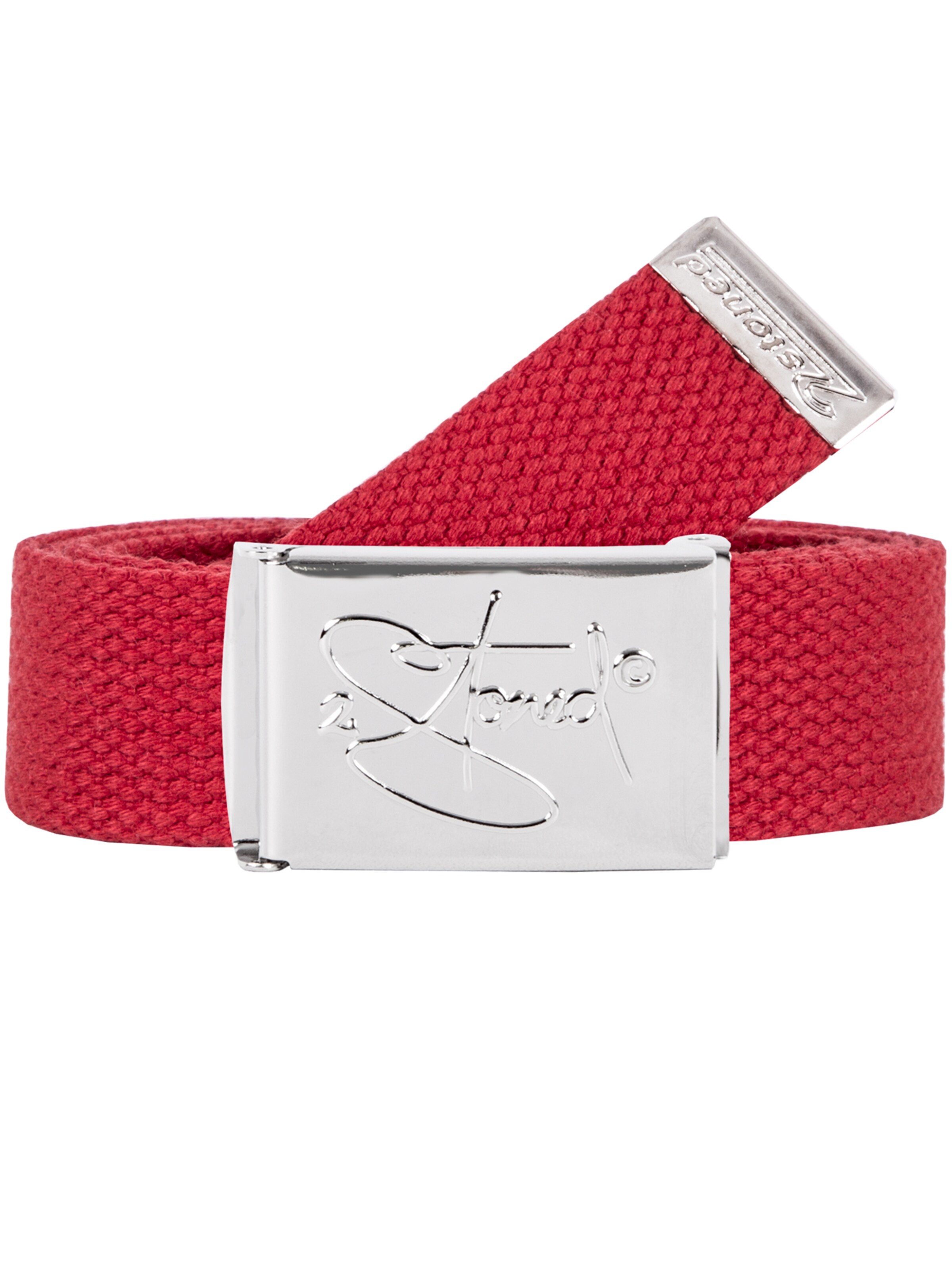 2Stoned Belt 'Small Chrom' in Red: front