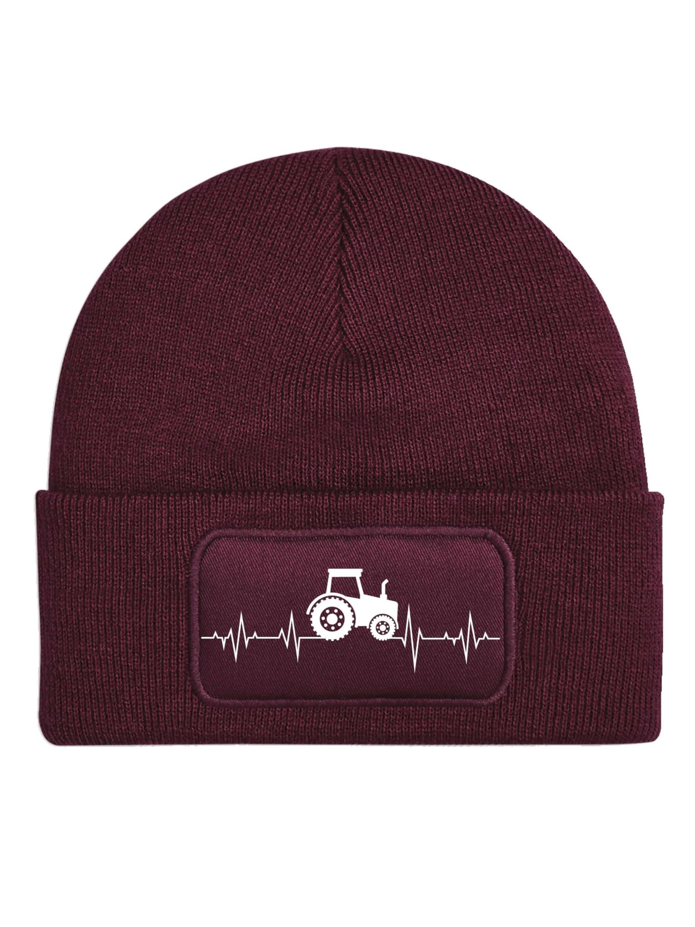 Youth Designz Beanie 'Heartbeat Traktor' in Red: front
