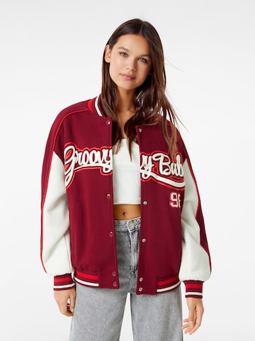 Bershka Between-season jacket in Red: front