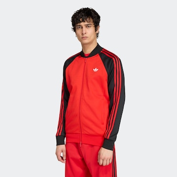 ADIDAS ORIGINALS Ζακέτα φούτερ 'SST' σε κόκκινο: μπροστά