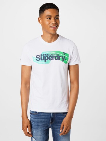 Tricou de la Superdry pe alb: față