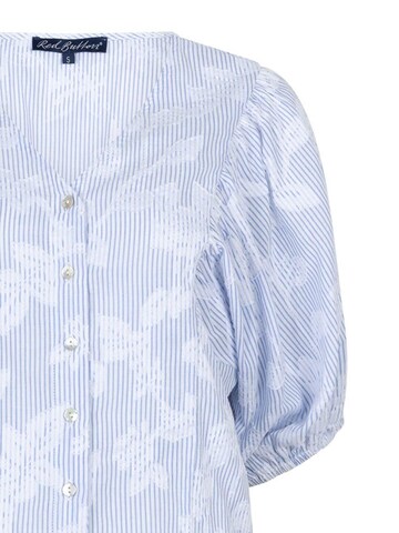 Red Button Blouse 'Red Button Balloon stripe' in Blue
