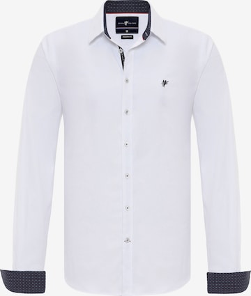 balta DENIM CULTURE Standartinis modelis Marškiniai 'Phil': priekis