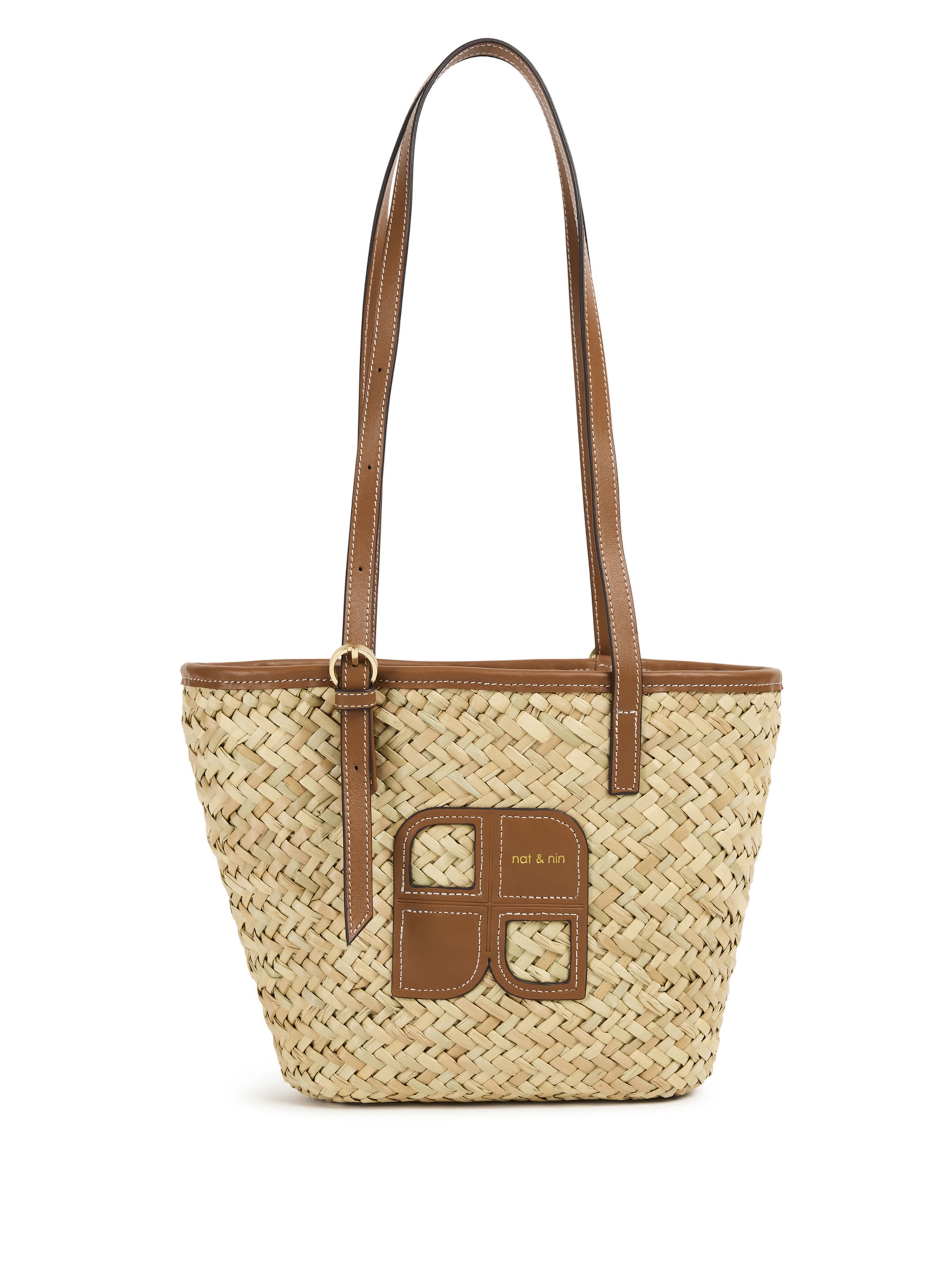 Nat&Nin Schoudertas 'Rafael' in Beige: voorkant