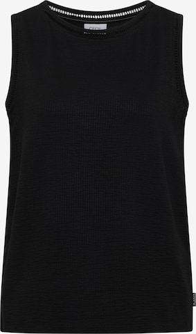 CECIL Top mit U-Boot-Ausschnitt und Spitzendetails in Schwarz: Vorderseite
