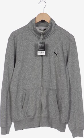 PUMA Sweatshirt & Zip-Up Hoodie in M in Grey: front