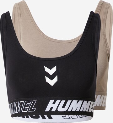 Hummel Bustier Sporttop in Beige: voorkant