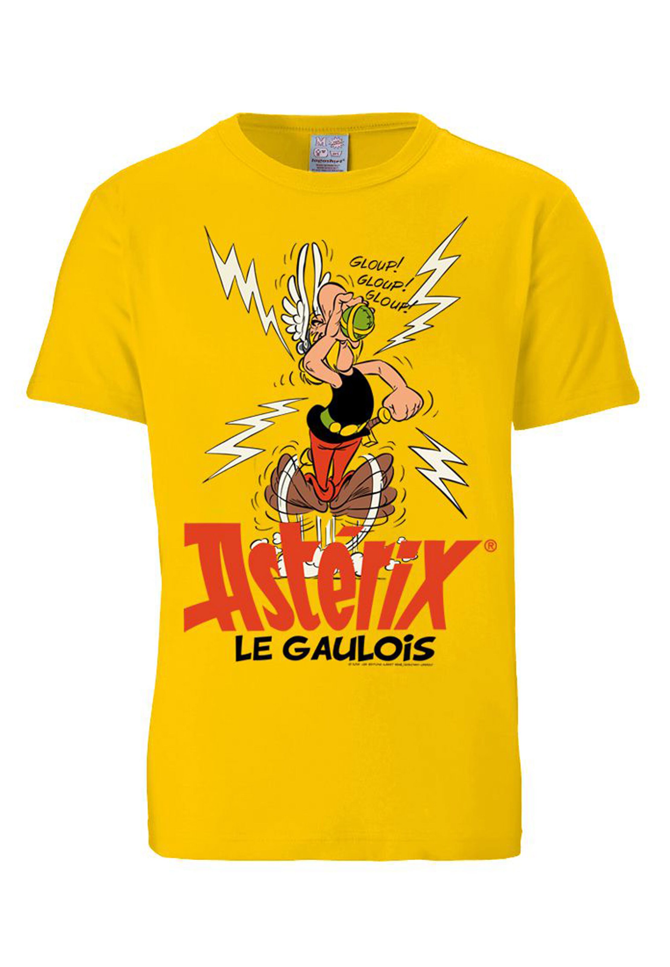 LOGOSHIRT Shirt 'Asterix der Gallier - Asterix' in Yellow: front