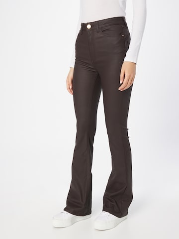 River Island Flared Jeans in Brown: front