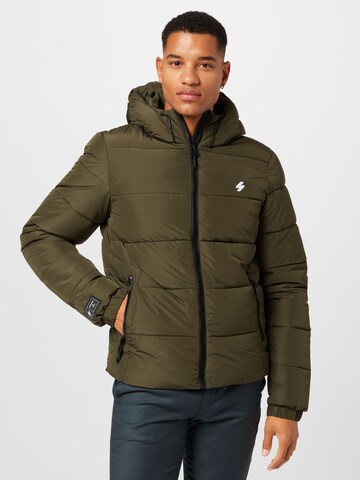 Superdry Winter Jacket in Green: front