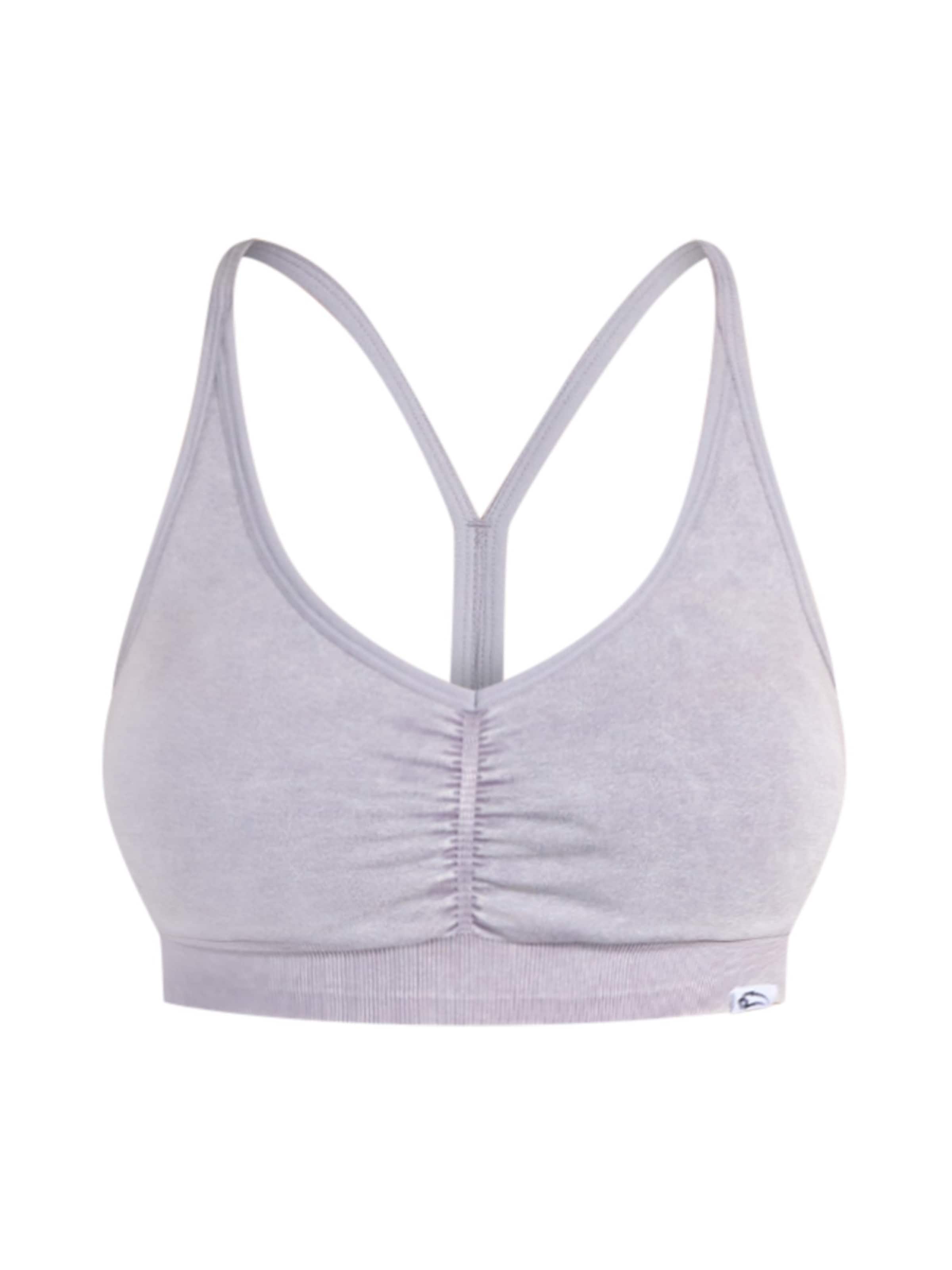 Smilodox Bralette Sports top 'Batik Scrunch' in Grey: front