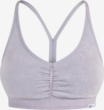 Smilodox Bustier Sporttop 'Batik Scrunch' in Grijs: voorkant
