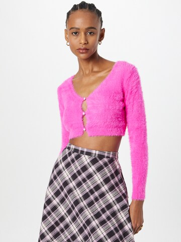 Bardot Knit Cardigan 'ADELINE' in Pink: front