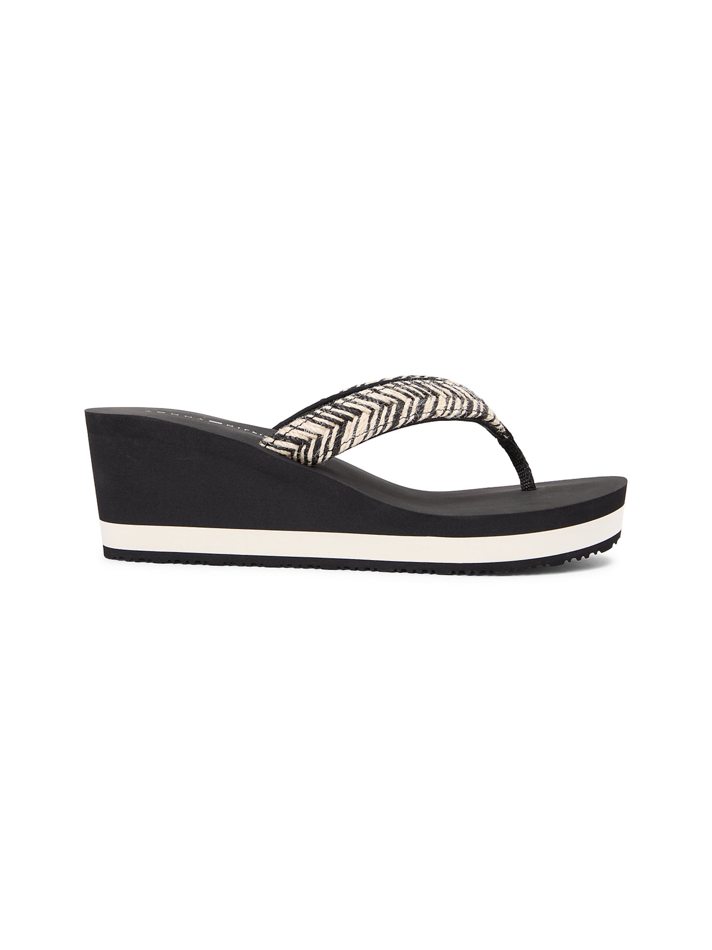TOMMY HILFIGER Teenslipper in Zwart