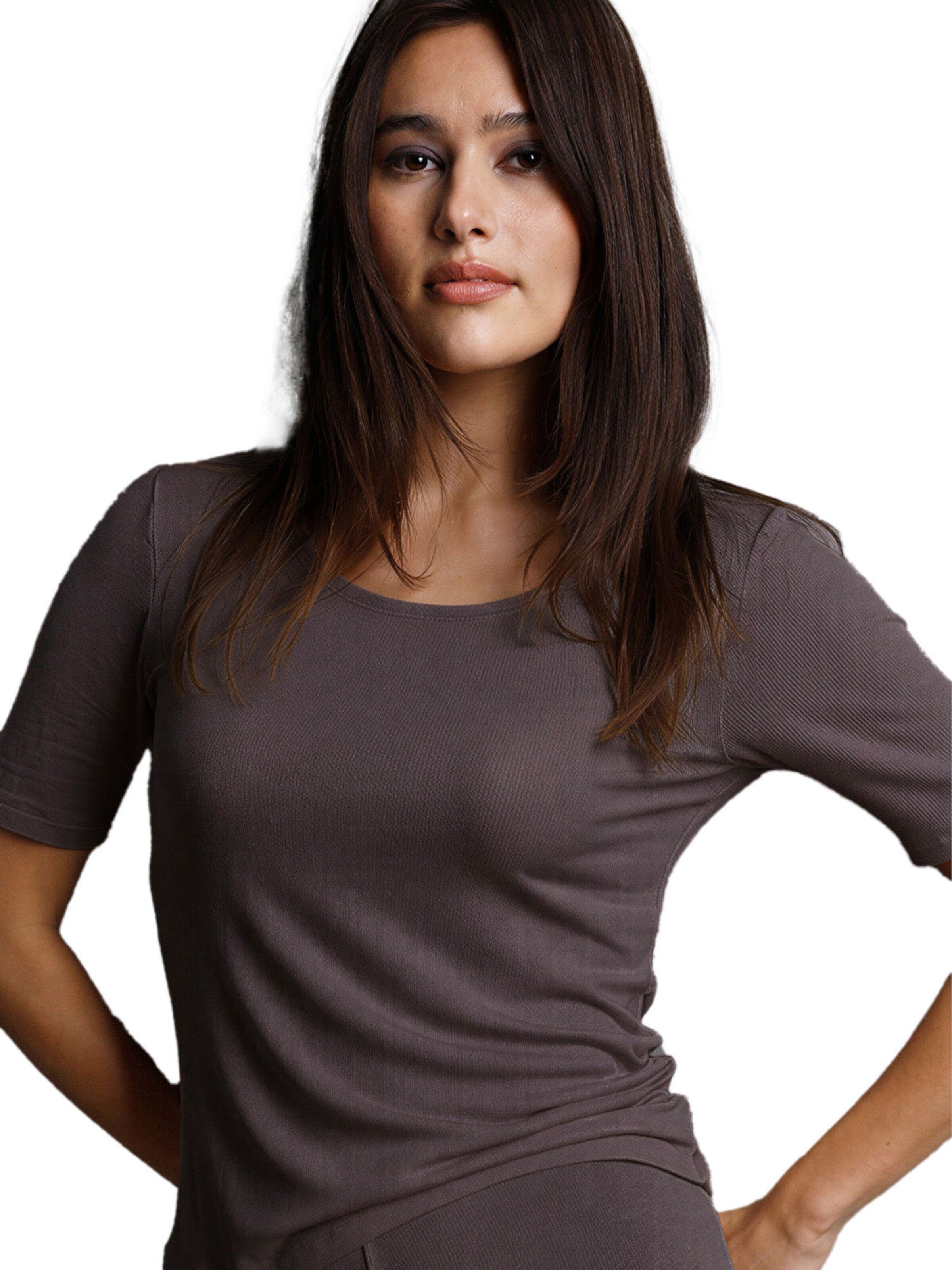 Nina von C. Undershirt 'Bamboo Rib' in Brown