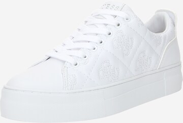 Sneaker bassa 'GIANELE4' di GUESS in bianco: frontale