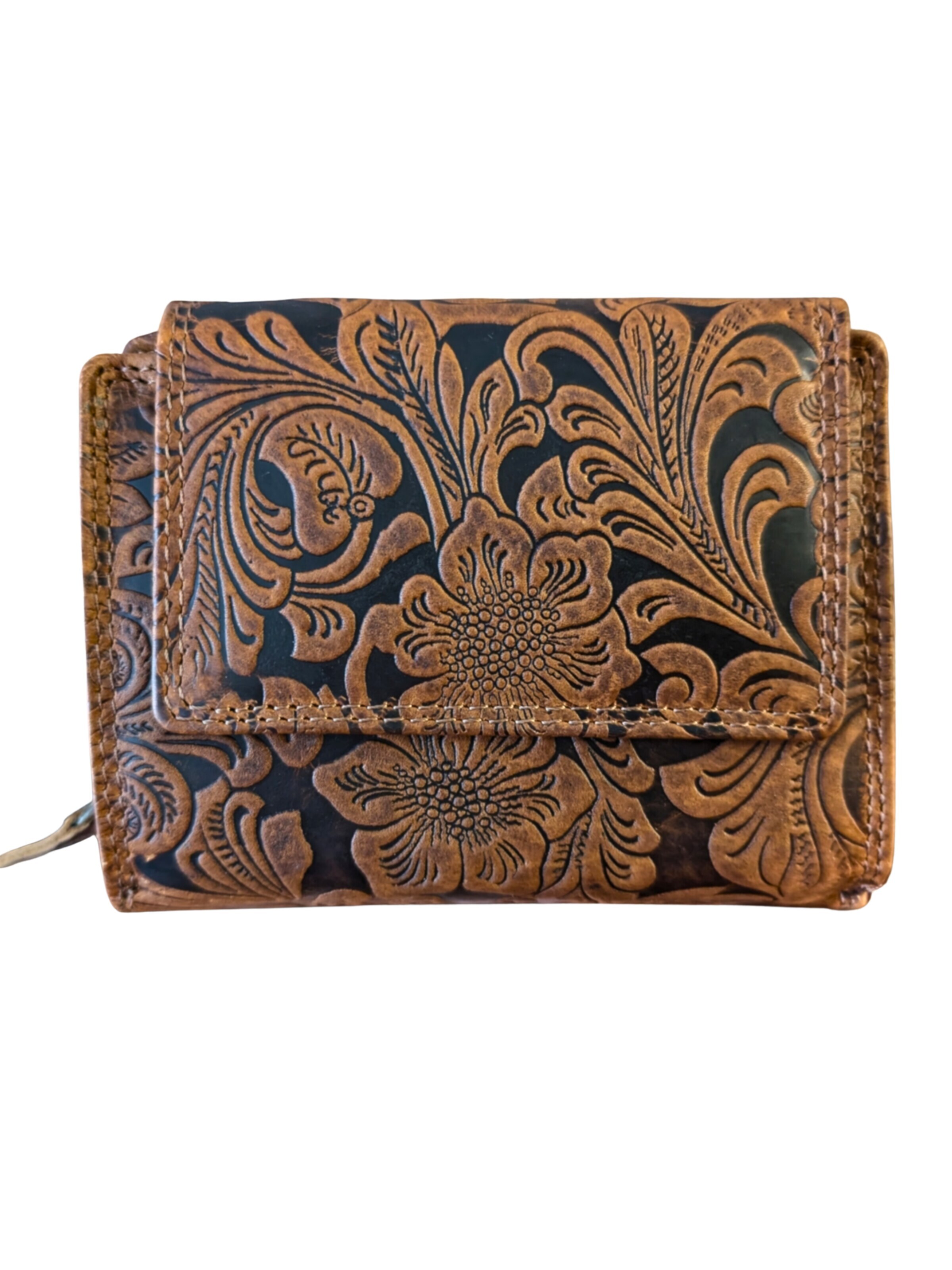 Ella Eisvogel Wallet in Brown: front