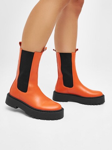 Bianco Chelsea Boots i orange: forside