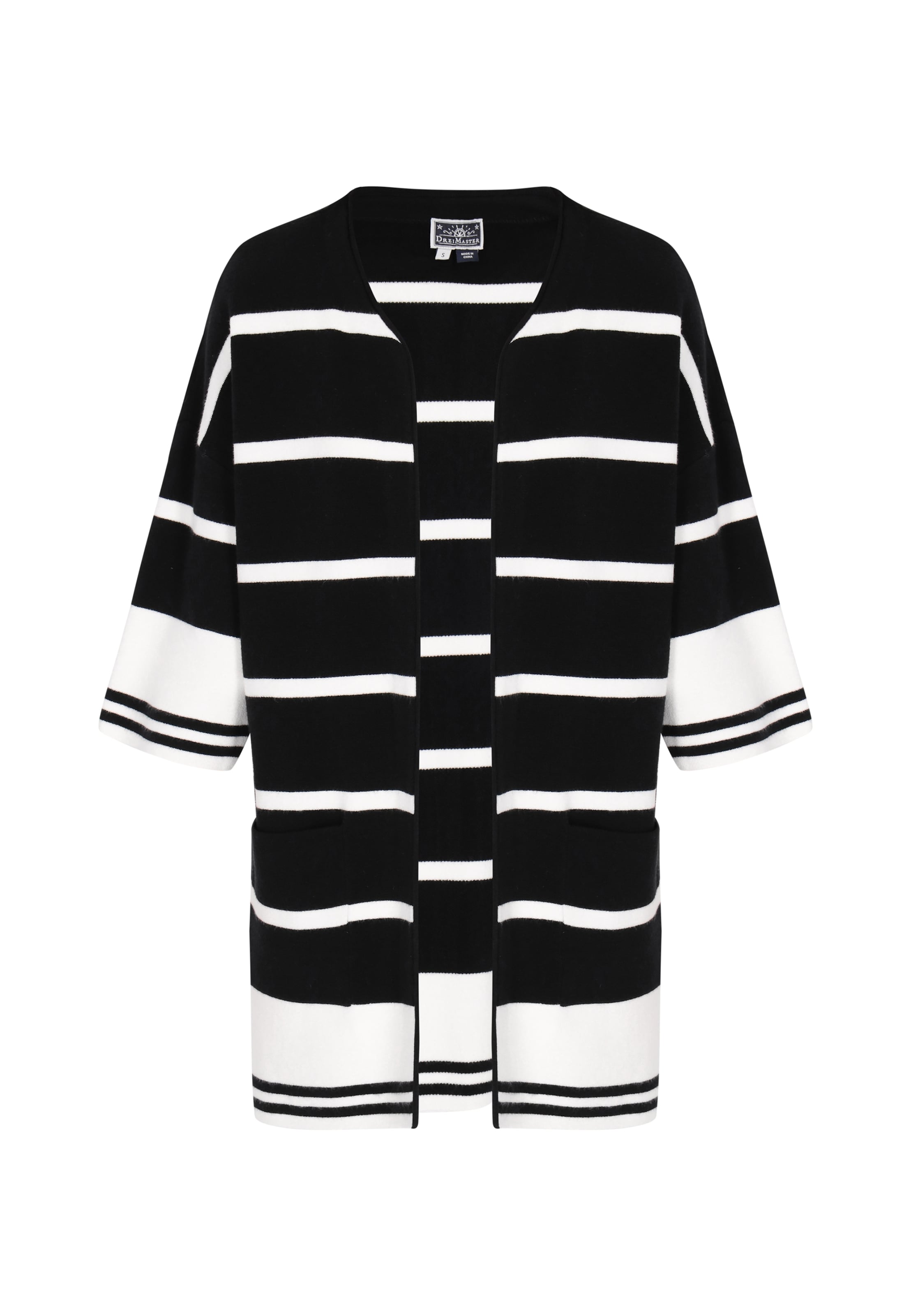 Geacă tricotată de la DreiMaster Maritim pe negru: față