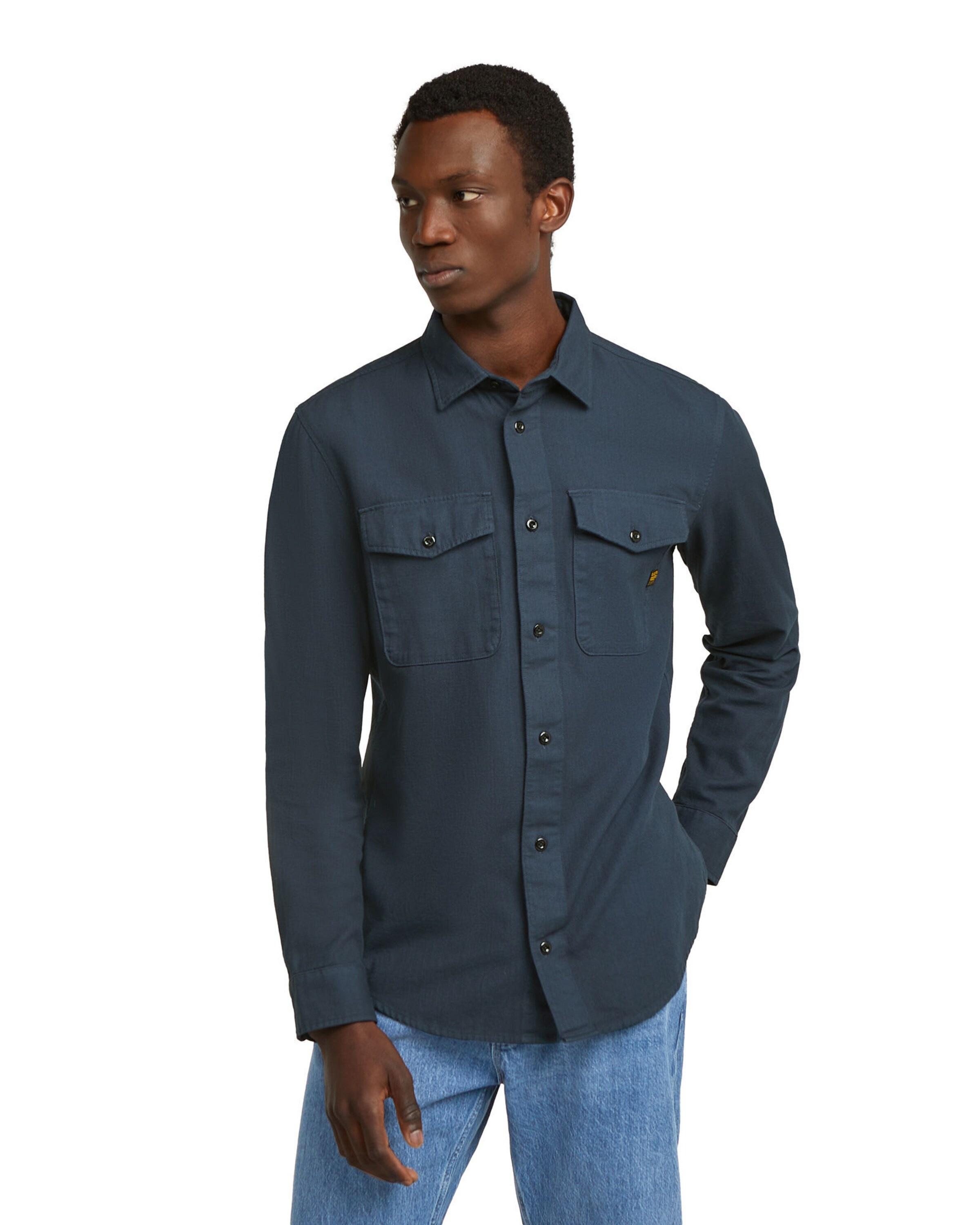 G-STAR Slim Fit Hemd 'Marine' in Blau